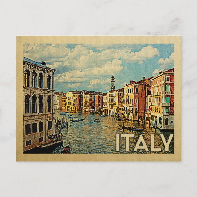 Italien Venedig Postcard Vintage Reise Postkarte (Vorderseite)