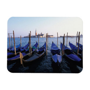 Italien, Venetien, Venedig, Reihe von Gondeln und Magnet