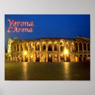 Italien - Venetien - Verona - Arena bei Nacht - Poster