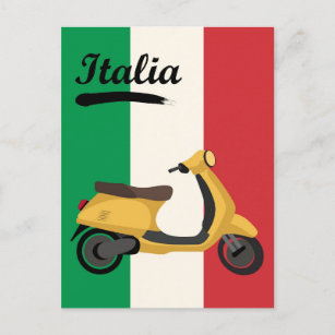 Italien Vintag italienische Flagge Vespa Reisen Postkarte