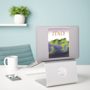 Italien Vintage Art Landschaft Reiseplakat. Aufkleber