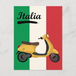 Italien Vintage Italienische Flagge Vespa Roller R Postkarte