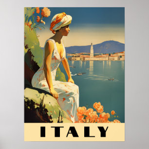 Italien Vintage Reise Romantisches Mittelmeer Poster