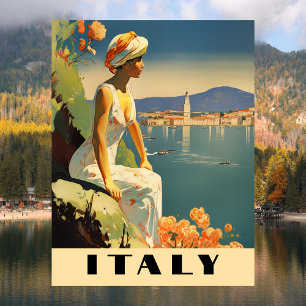 Italien Vintage Reise Romantisches Mittelmeer Postkarte