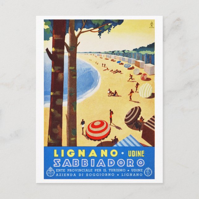 Italien Vintage Travel Poster wiederhergestellt Postkarte (Vorderseite)