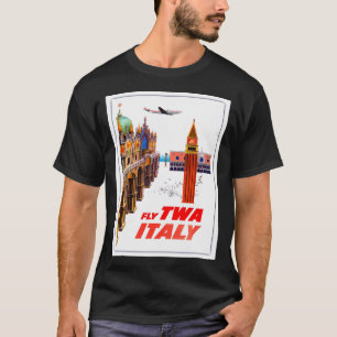 Italien Vintage Werbung für Flugreiseflugzeuge T-Shirt