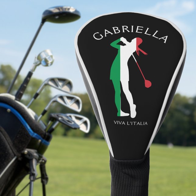 Italien Viva l'Italia Italia Flag Frau Golfer Name Golf Headcover (italy Italian flag golf head cover for women)