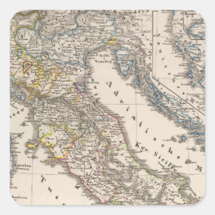 Italien von 1270 bis 1450 quadratischer aufkleber