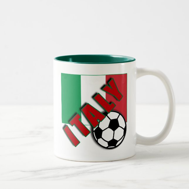 ITALIEN-WeltFußballfan-T-Shirts Zweifarbige Tasse (Rechts)