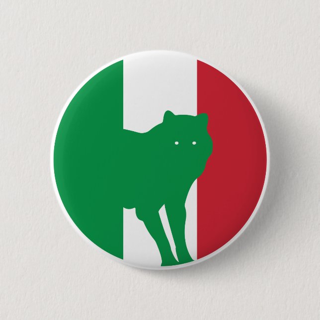 Italien Wolf Nationale Tierflagge Button (Vorderseite)