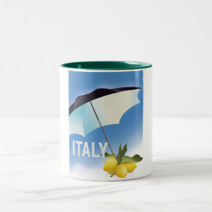 Italien Zitronen Vintage Reiseposter Zweifarbige Tasse