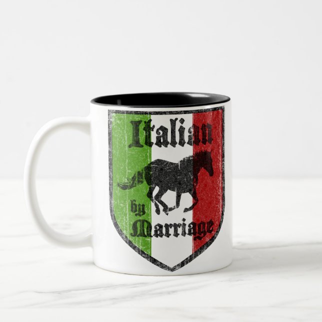 Italiener durch Heirat-Kaffee-Tasse Zweifarbige Tasse (Links)