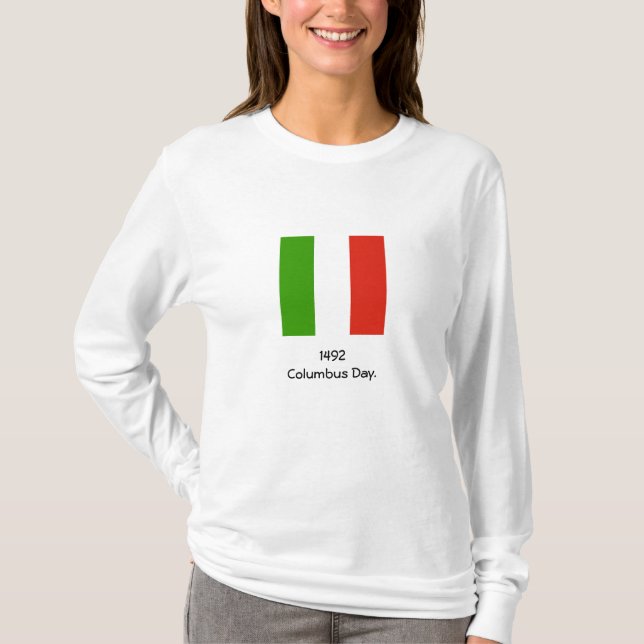 Italiener-Flaggen-Sweatshirt Columbus-Tag1492 T-Shirt (Vorderseite)