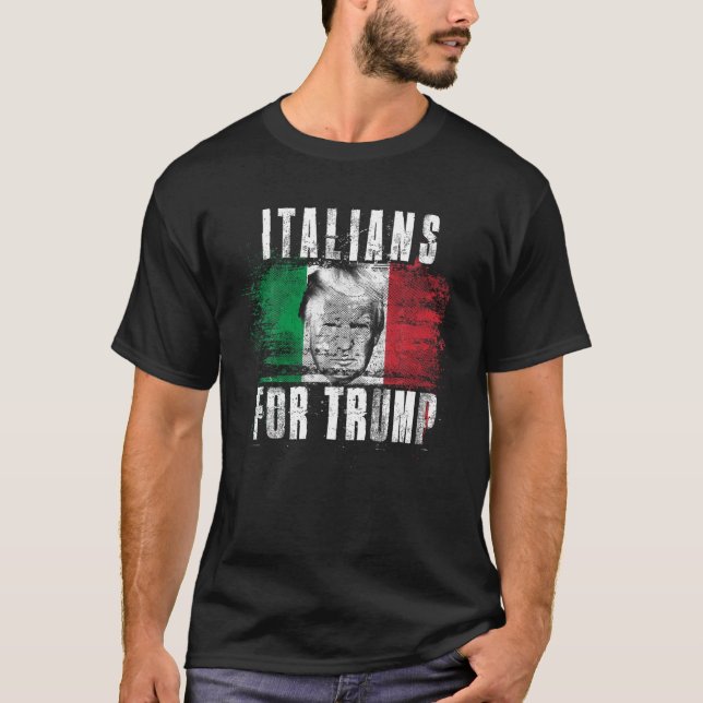 Italiener für Trump American und Italien Patriotic T-Shirt (Vorderseite)