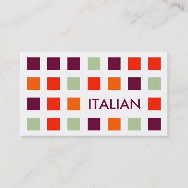 ITALIENER (Modquadrate) Visitenkarte (Vorderseite)