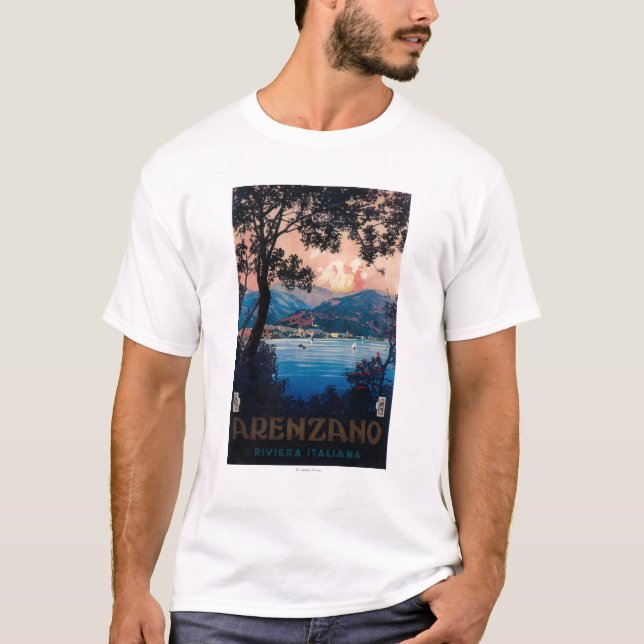 Italiener-Riviera-Reise-Plakat T-Shirt (Vorderseite)