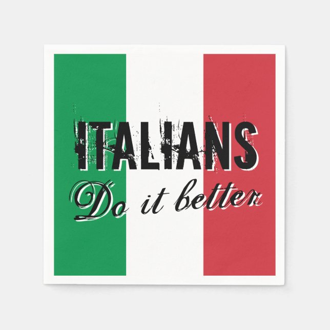 Italiener tun es besser komische Papier Party Serv Serviette (Vorderseite)