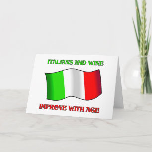 Italiener und Wein, mit dem Alter besser Feiertagskarte