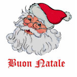 Italiener Weihnachtsmann #2 Fotoskulptur Ornament<br><div class="desc">Dieser glückliche und lächelnde Weihnachtsmann geben seine Weihnachtsgrüße auf italienisch. Buon Natale und frohe Weihnachten zu allen</div>
