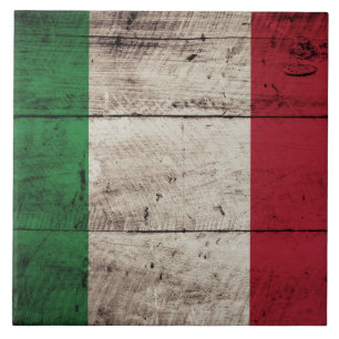 Italienflagge auf alter Holzmaserung Fliese