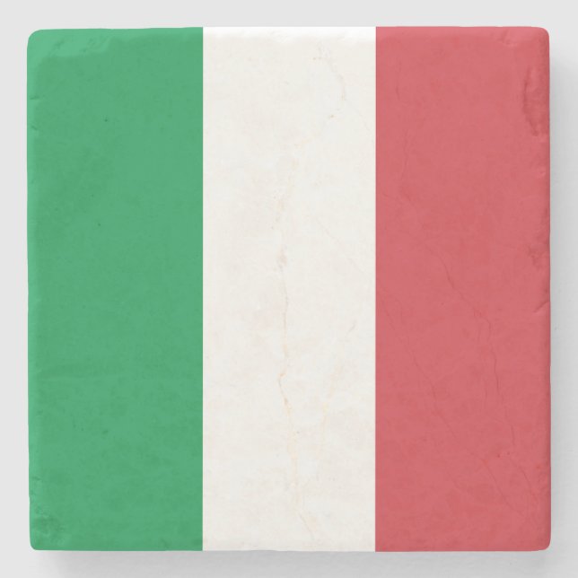 Italienflagge Steinuntersetzer (Vorderseite)