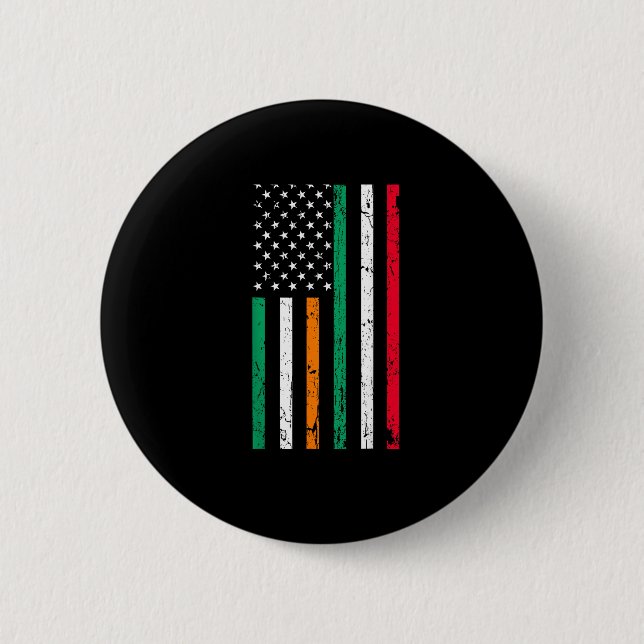 Italienisch-amerikanische Flagge Irland Italien ST Button (Vorderseite)