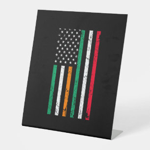 Italienisch-amerikanische Flagge Irland Italien ST Sockelschild