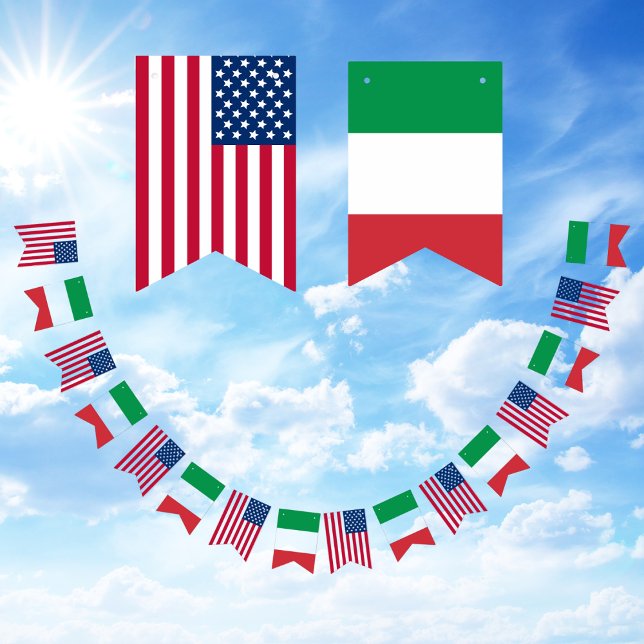 Italienisch-Amerikanische Freundschaft Wimpelkette (Italy America Flag Bunting)