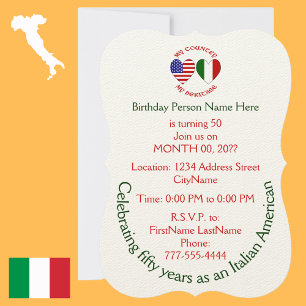 Italienisch-amerikanische Geburtstagseinladung Einladung