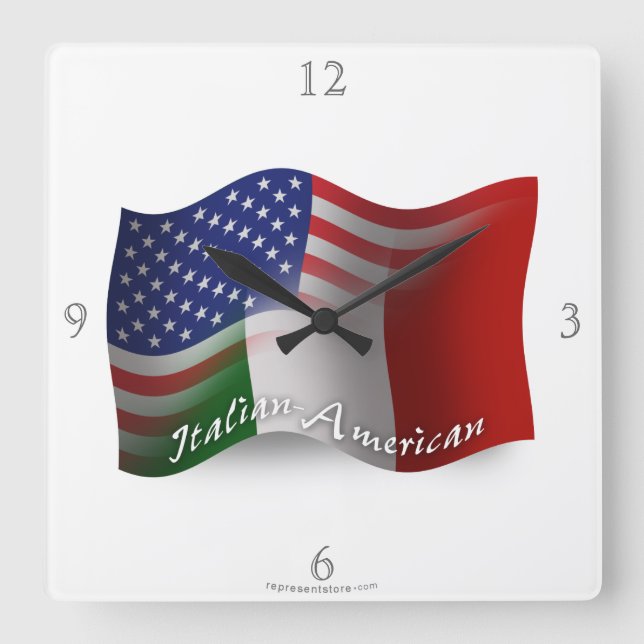 Italienisch-Amerikanische wellenartig bewegende Quadratische Wanduhr (Vorderseite)