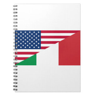 Italienisch-amerikanischer Stolz US-Italien-Flagge Notizblock