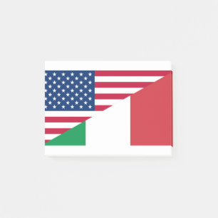 Italienisch-amerikanischer Stolz US-Italien-Flagge Post-it Klebezettel