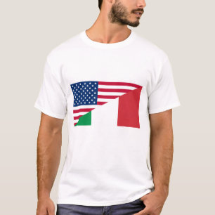 Italienisch-Amerikanisches Flaggen-Männer-T-Shirt T-Shirt