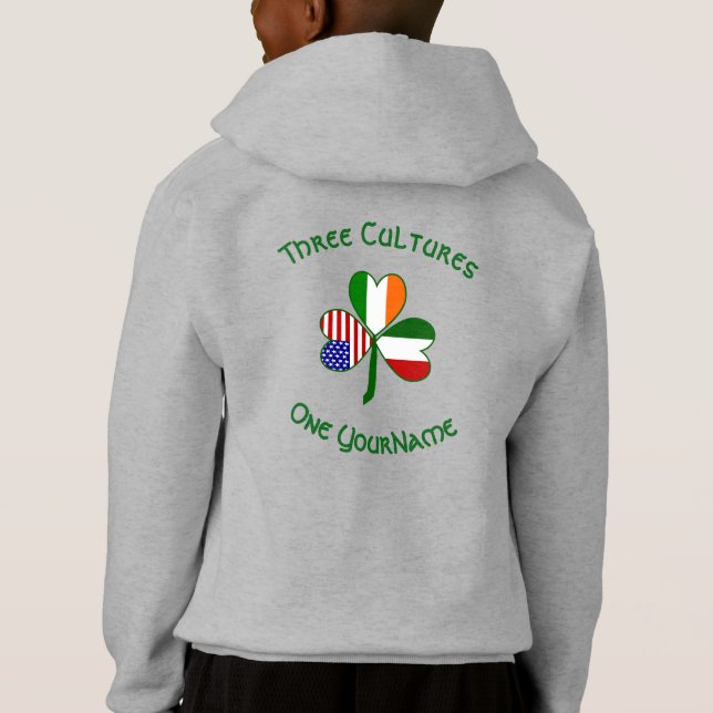 Italienisch-amerikanisches Kleeblatt-Flag Personal Hoodie (Rückseite)
