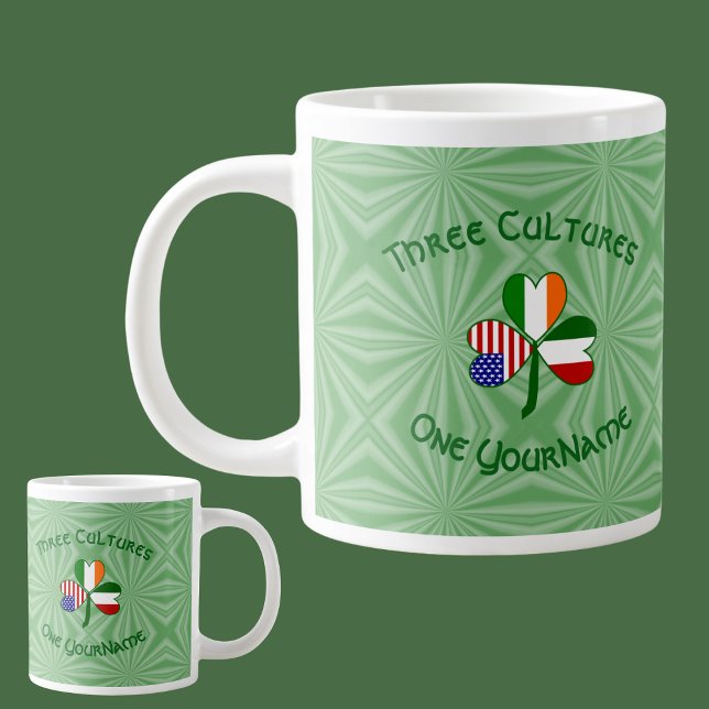 Italienisch-amerikanisches Kleeblatt Personalisier Jumbo-Tasse (Von Creator hochgeladen)