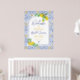 Italienisch blaue Fliesen Aquarell Zitronenbrust E Poster (Nursery 2)