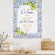 Italienisch blaue Fliesen Aquarell Zitronenbrust E Poster (Kitchen)