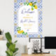 Italienisch blaue Fliesen Aquarell Zitronenbrust E Poster (Home Office)