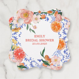 Italienisch-blaue Kacheln Mediterranes Brautparty Geschenkanhänger