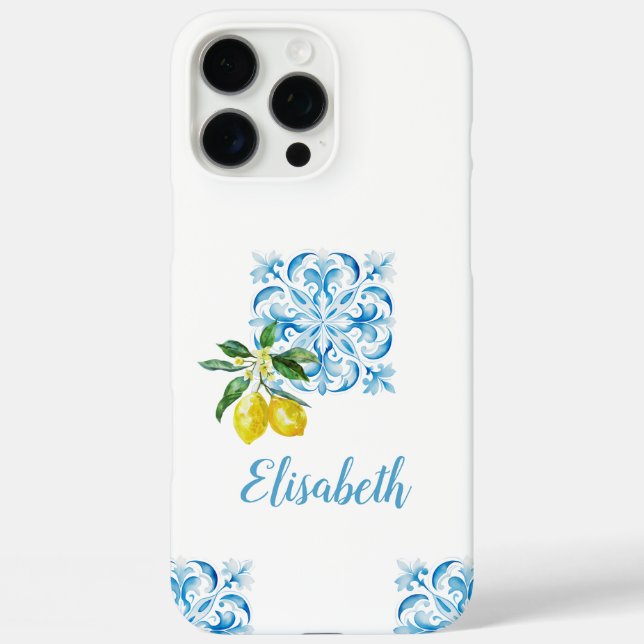 Italienisch-blaue Zitronen Positano Case-Mate iPhone Hülle (Rückseite)