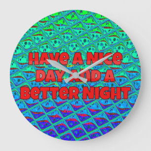 Italienisch Blue Mermaid Motif Art Print Große Wanduhr