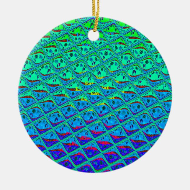 Italienisch Blue Mermaid Motif Art Print Keramikornament (Vorne)