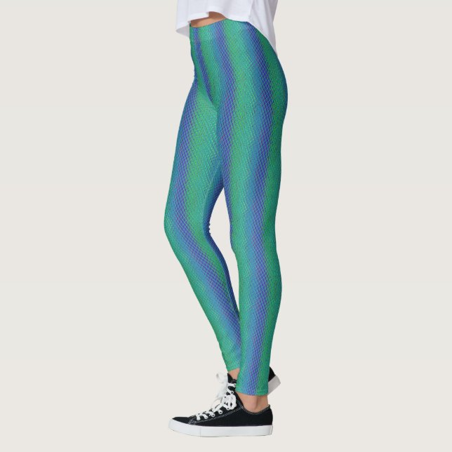 Italienisch Blue Mermaid Motif Art Print Leggings (Links)