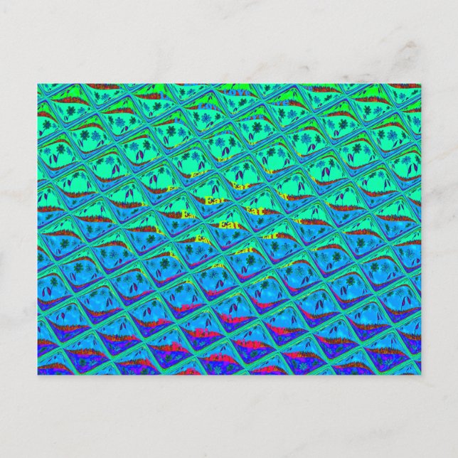 Italienisch Blue Mermaid Motif Art Print Postkarte (Vorderseite)