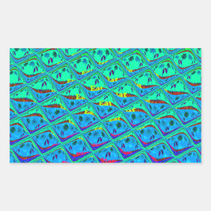 Italienisch Blue Mermaid Motif Art Print Rechteckiger Aufkleber