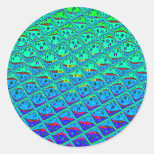 Italienisch Blue Mermaid Motif Art Print Runder Aufkleber