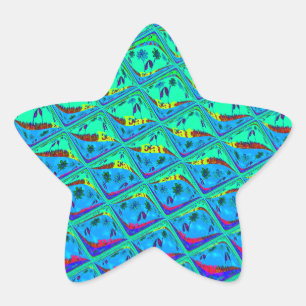 Italienisch Blue Mermaid Motif Art Print Stern-Aufkleber