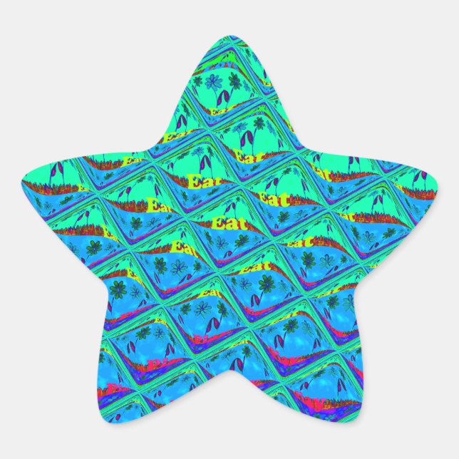 Italienisch Blue Mermaid Motif Art Print Stern-Aufkleber (Vorderseite)