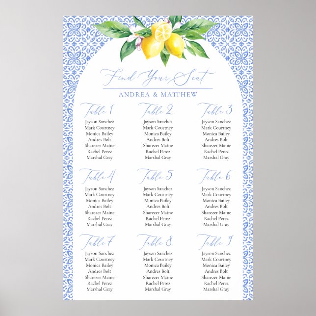 Italienisch Blue Positano Lemon Finden Sie Ihre Si Poster (Vorne)