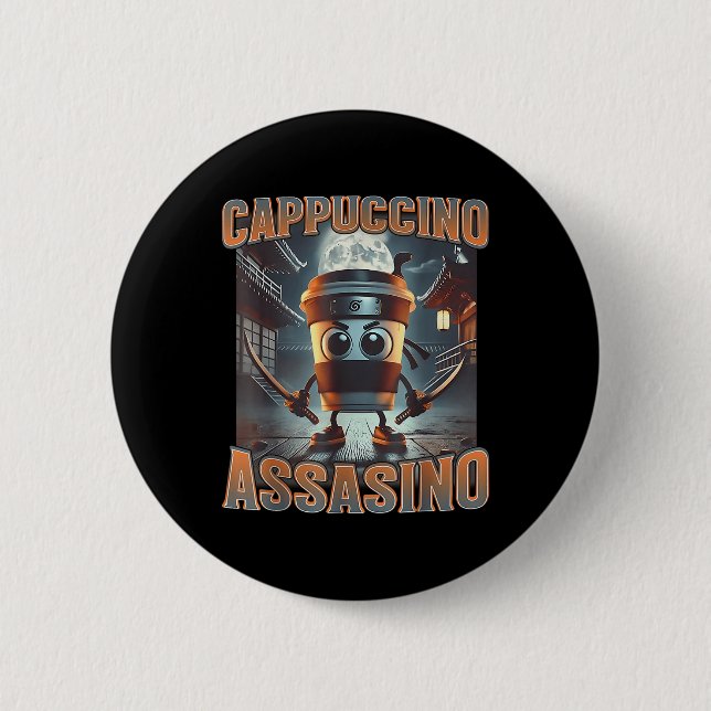 Italienisch Brainrot Cappuccino Inn Button (Vorderseite)